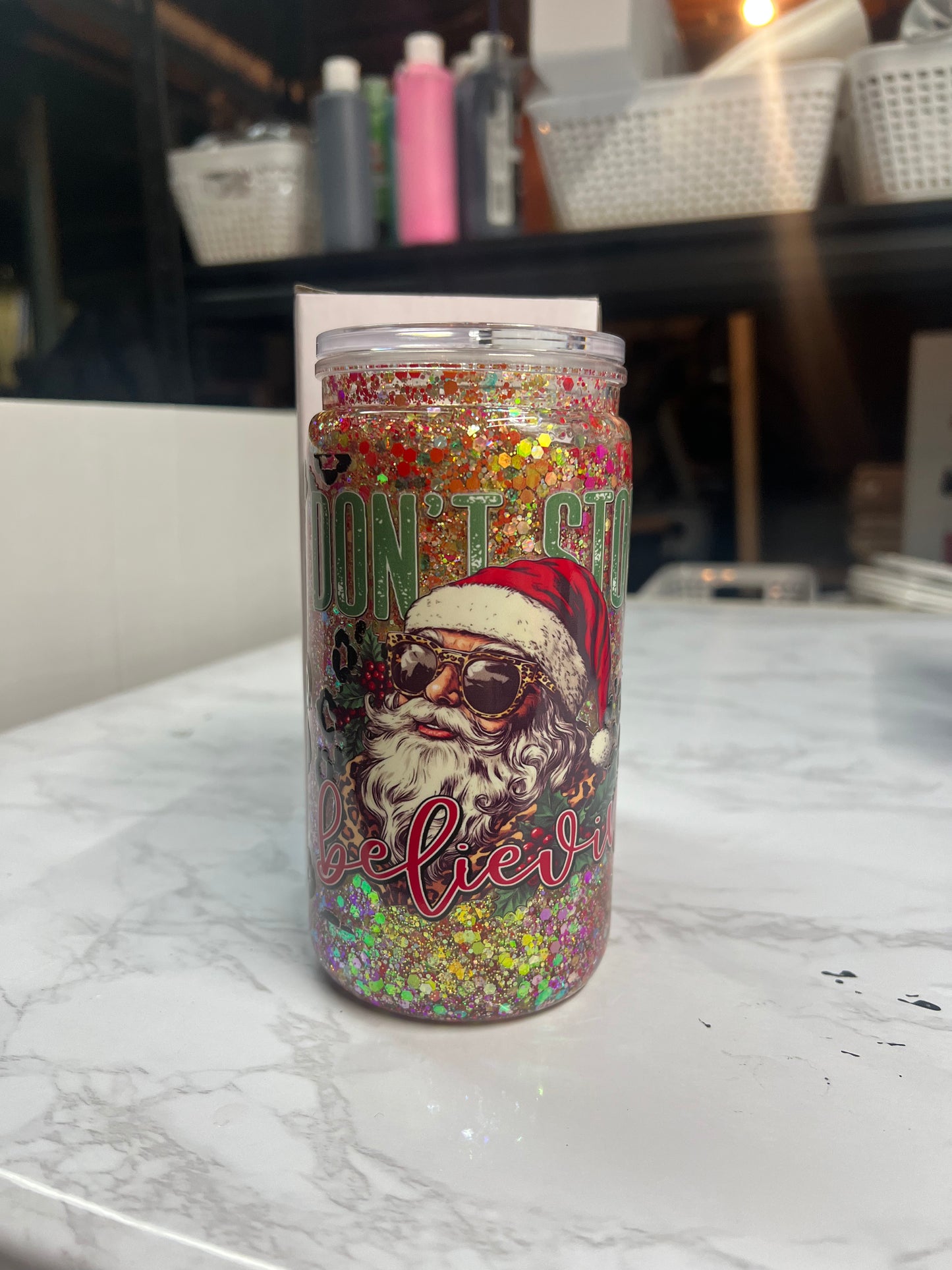 RTS- Santa Glitter Cup
