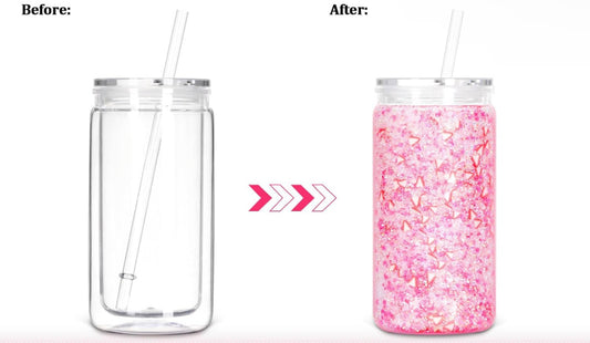 16 oz Plastic Mason Jar Snow Globe