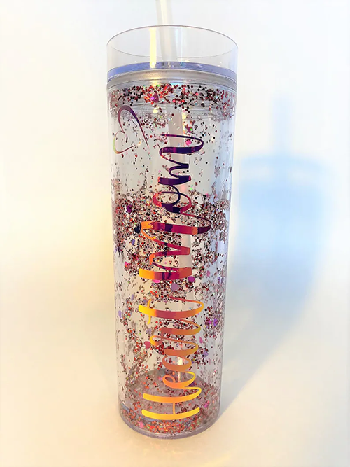 16 oz Plastic Snowglobe Tumbler